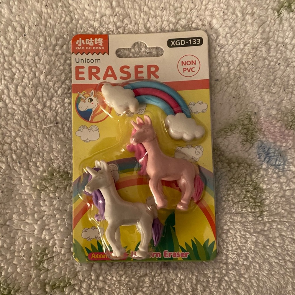 NWT Japanese Unicorn Eraser Set!